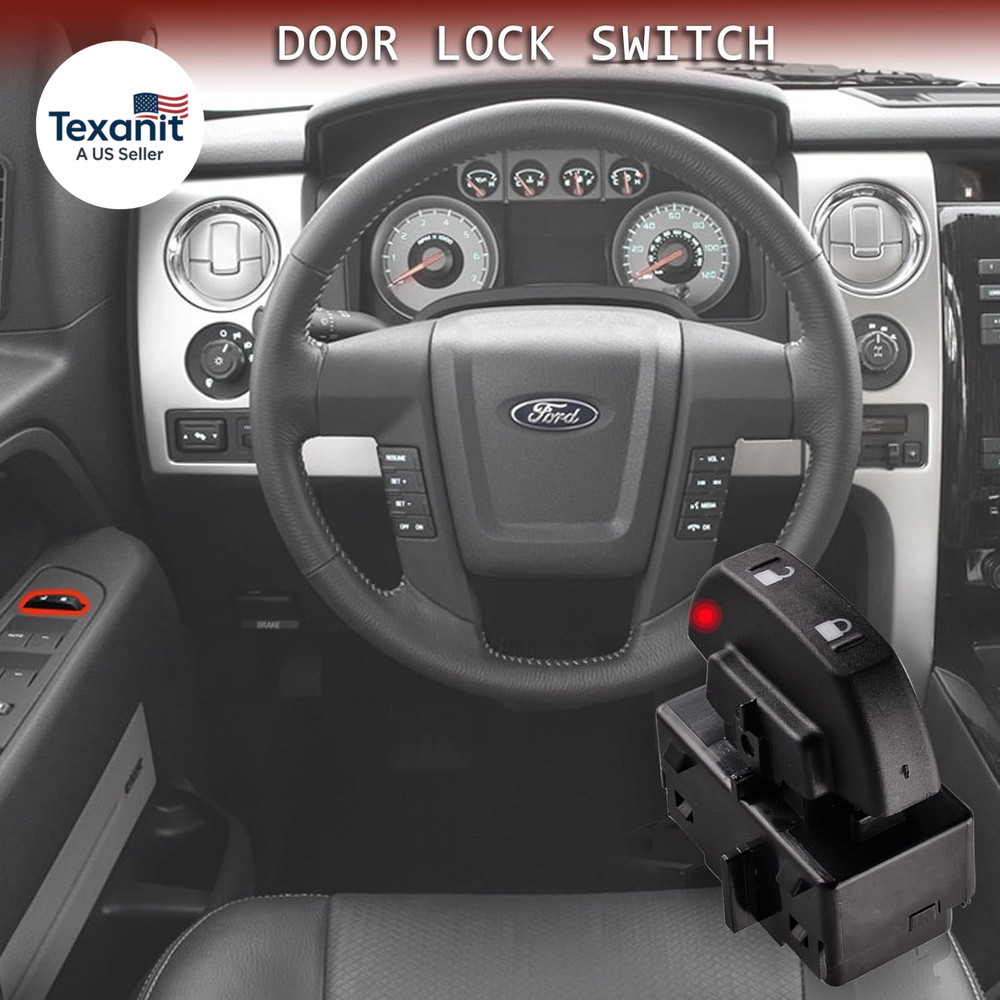 Front Power Door Lock Switch Compatible with 2009-2014 Ford F-150, Switch Assemb