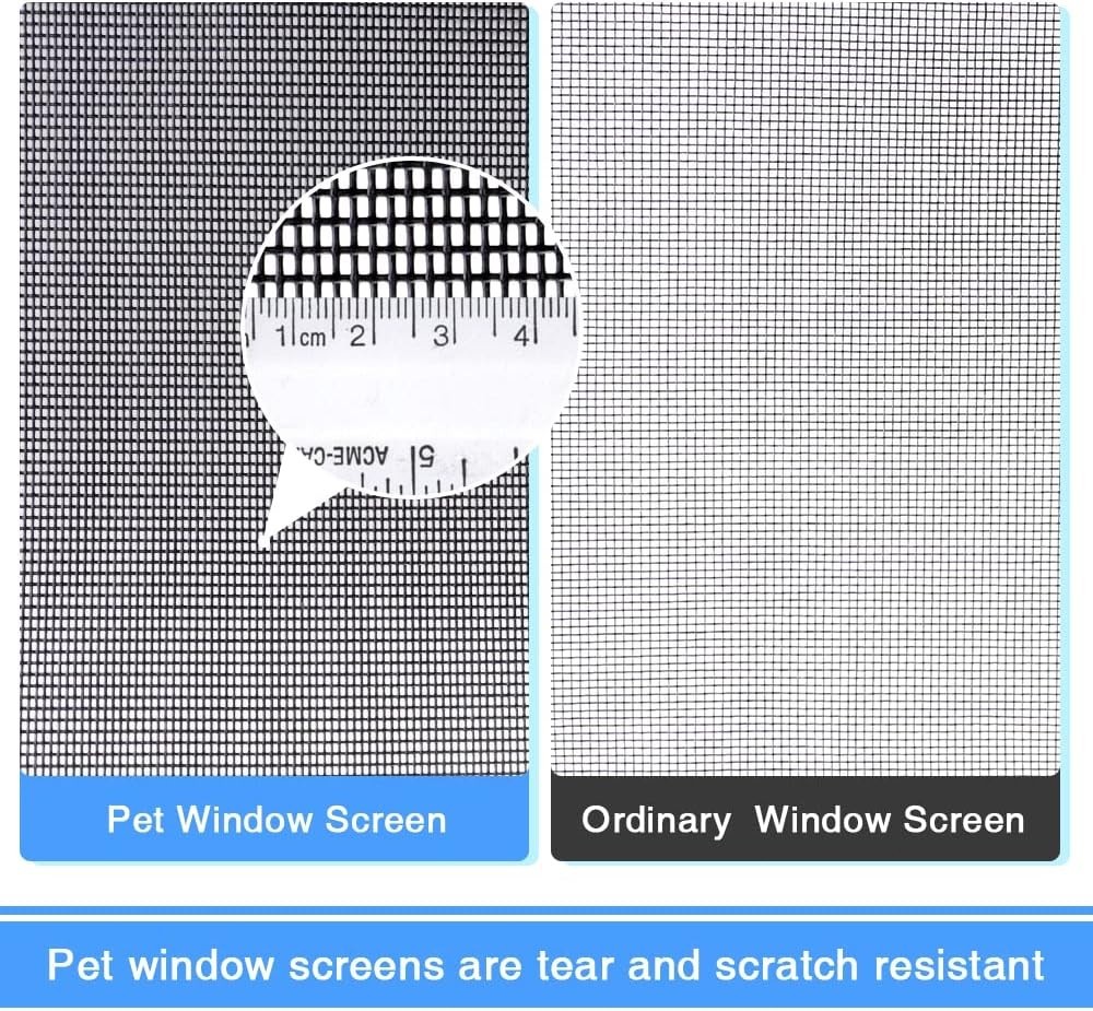 59x200" Pet Proof Window Screen Mesh Roll Replacement,Charcoal,Scratch Resistant