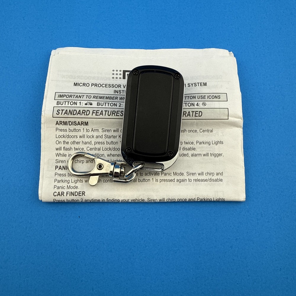 NEW OPEN BOX METRIK 4-BUTTON VEHICLE SECURITY ALARM REMOTE w/ PROGRAMMING