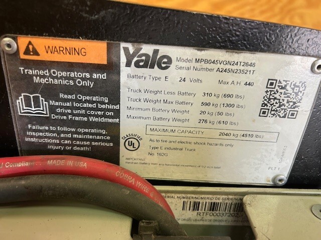 Yale Electric Pallet Jack