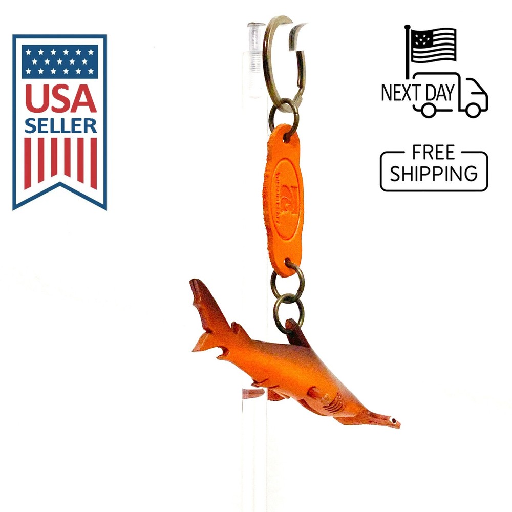 Hammerhead Shark Handmade Leather Keyring