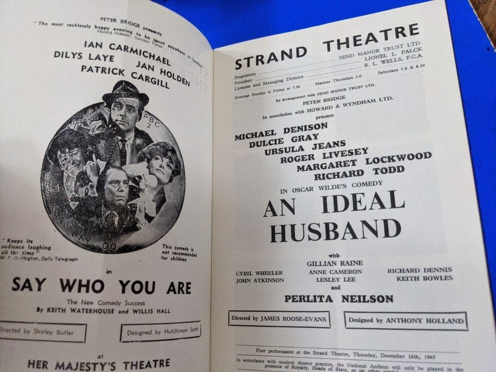 An Ideal Husband Strand Theatre Program
