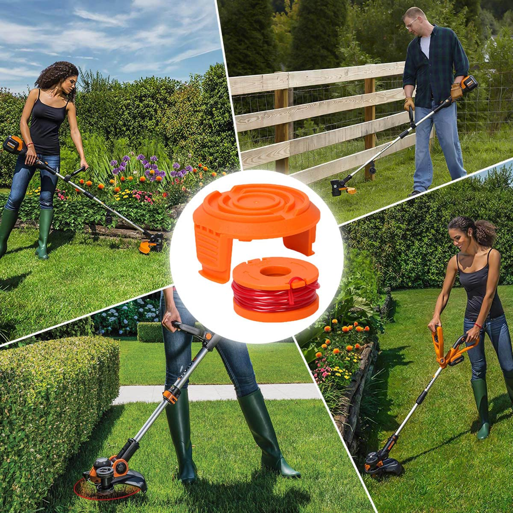 WORX WA0010 8pcs Replacement Spool Line +2pcs Cap For String Trimmer/Edger