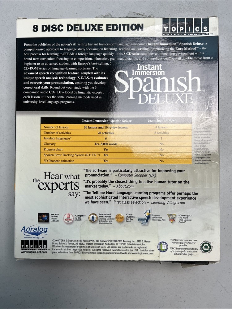 Topics Entertainment Instant Immersion Spanish 8 CD Set
