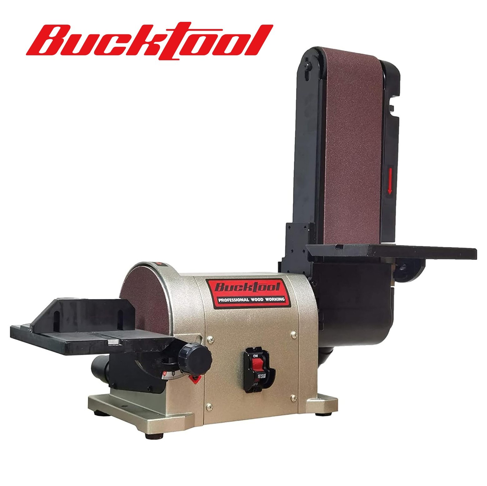 BUCKTOOL  3/4HP 5.0A Belt Disc Sander 4 in x 36 in Belt and 6 in Disc Sander