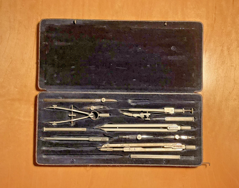 Antique EO RICHTER & CO German Drafting Set In Original Case