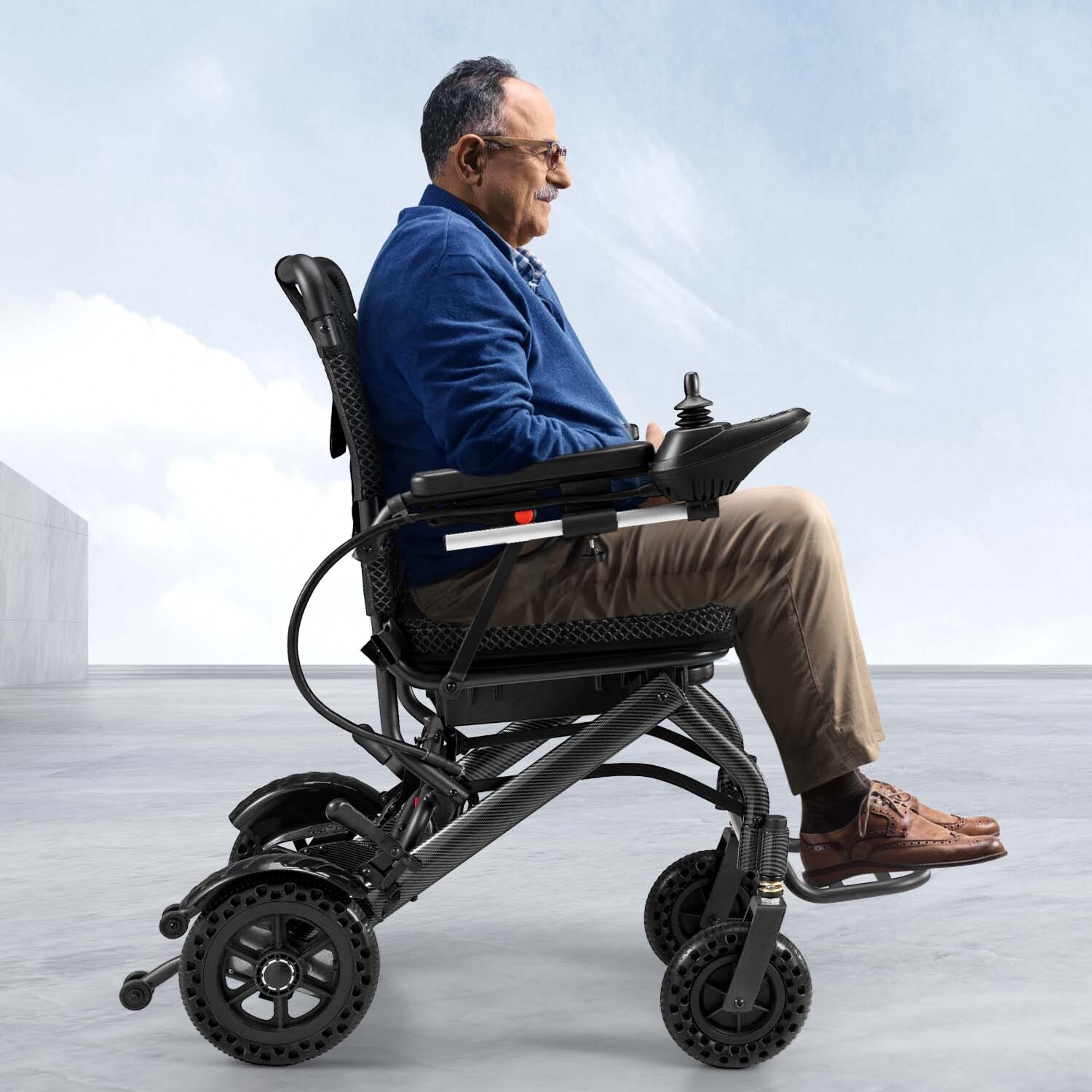 Foldable Electric Wheelchairs Intelligent Lightweight For Airline Seniors Adults