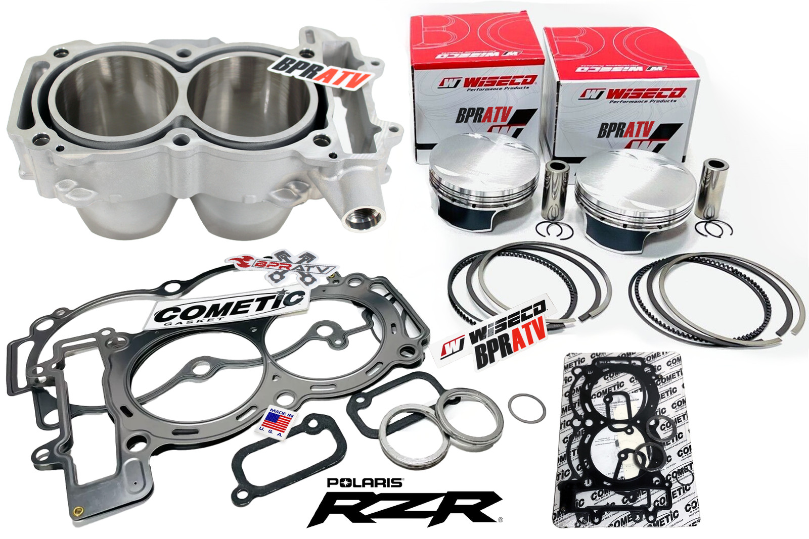 Polaris 2011-2014 RZR 900 XP 4 900 Top End Rebuild Kit Cylinder & Wiseco Pistons