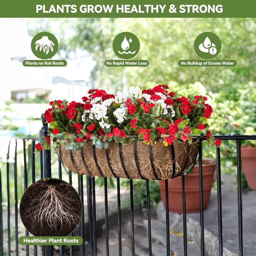 2Pcs Trough Coco Liner 30" Coco Coir Liners for Planters, Liners for Window B...
