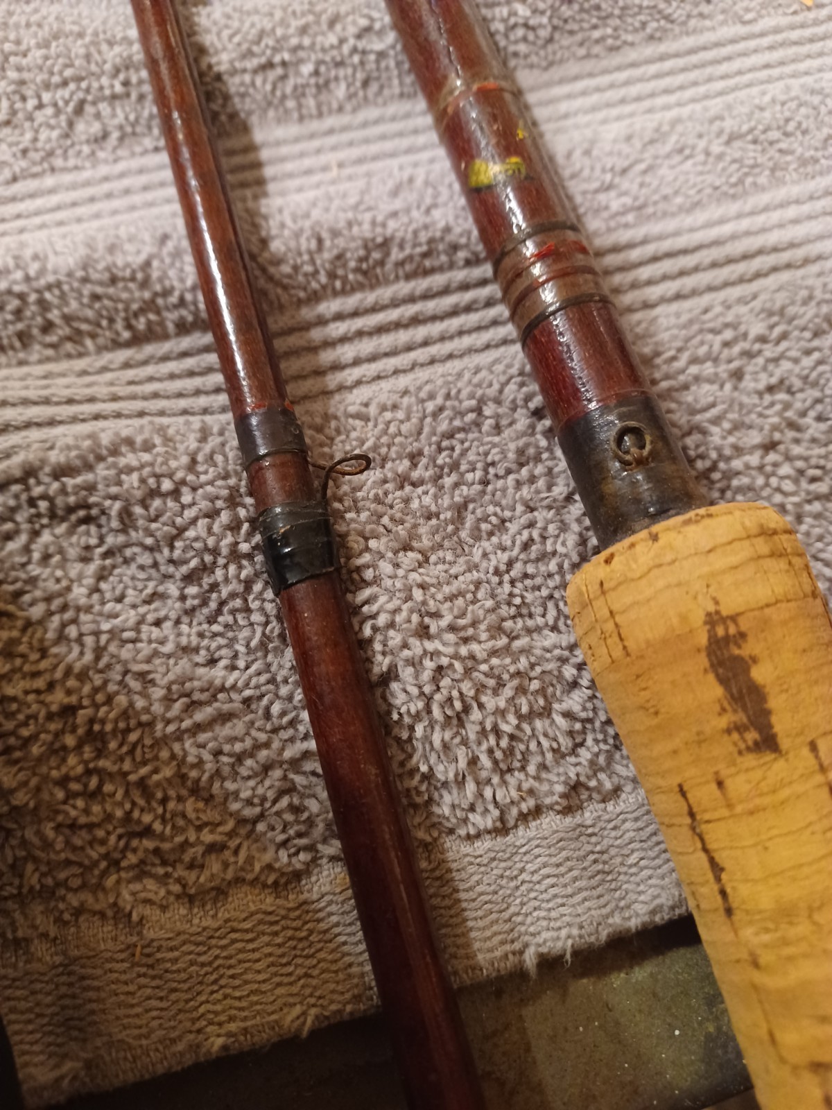Vintage Montague Holloglass 8 1/2 FT 2 Piece Fly Fish Rod. missing one eye.