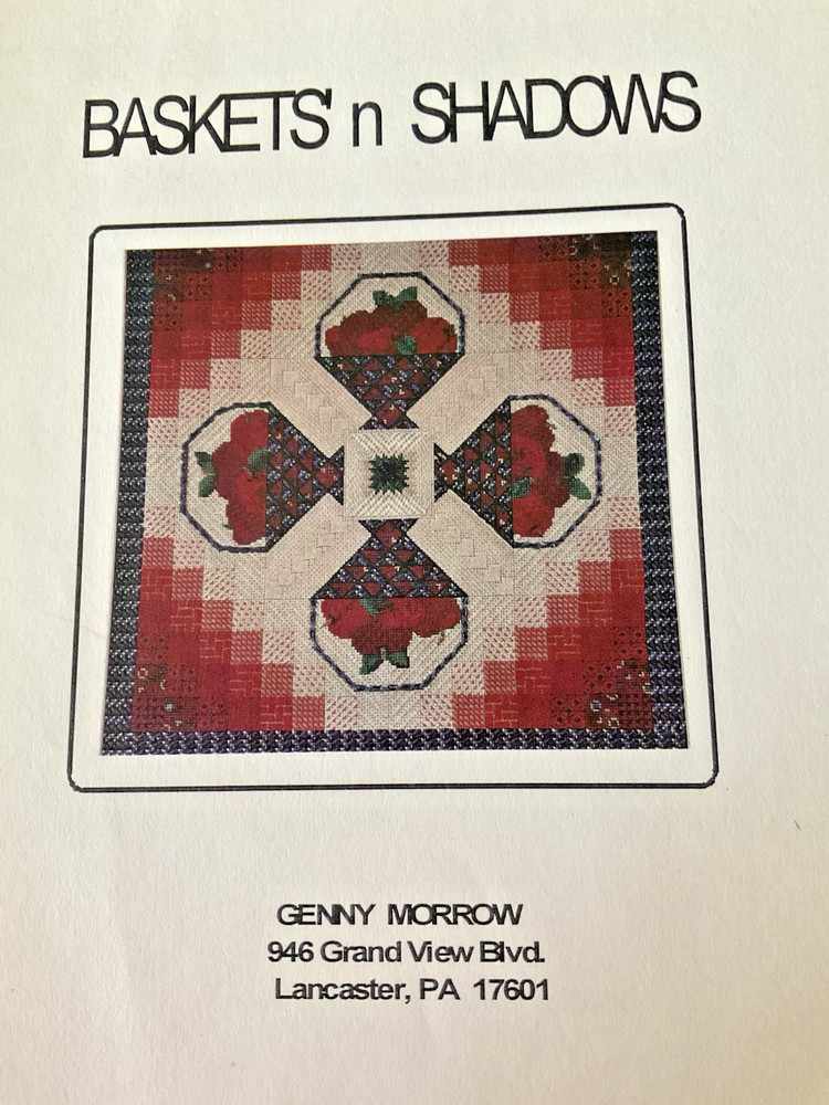 Genny Morrow Needlepoint Chart Baskets n Shadows 1992 Designed for 18 Count