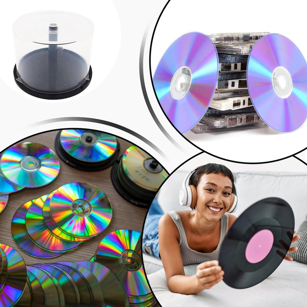 Empty CD DVD Blu-Ray Spindle Cake Box Storage Container Hold 50 Discs Cakebox