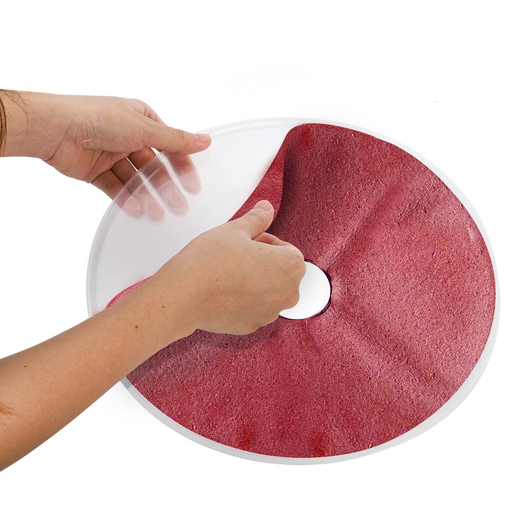 6 Pack Fruit Roll Sheets, Round Plastic Dehydrator Sheets with Edges, Reusabl...