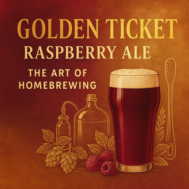 Label Peelers Golden Ticket Raspberry Ale Beer Kit
