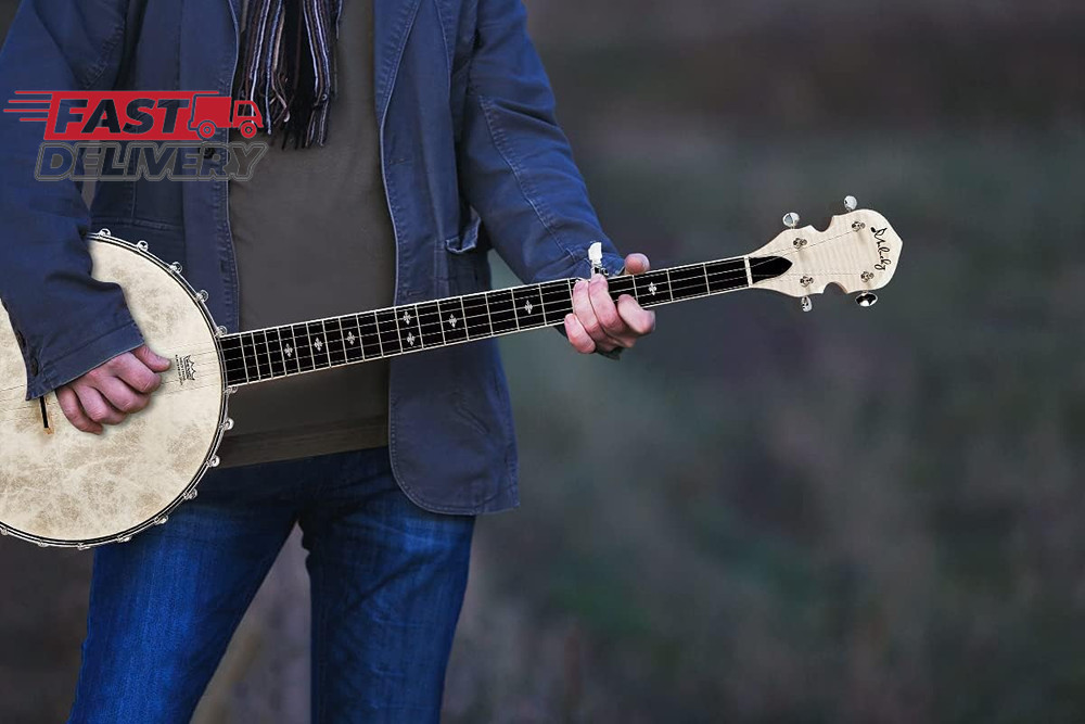 Mulucky 5 String Banjo - Full Size with 24 Brackets, Open Back, Maple Banjo with