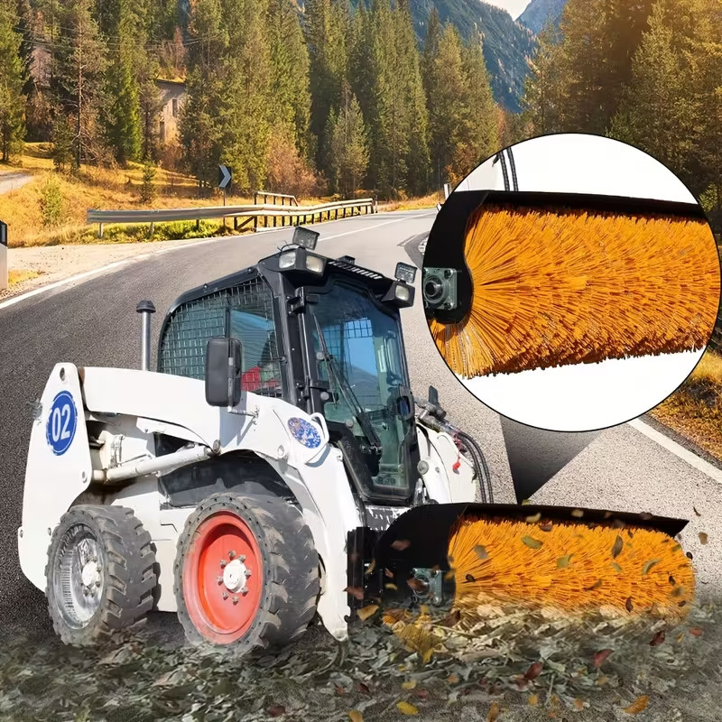 Broom Brush Angle Road Sweeper clean dust Attachment fit BOBCAT Steer Loader