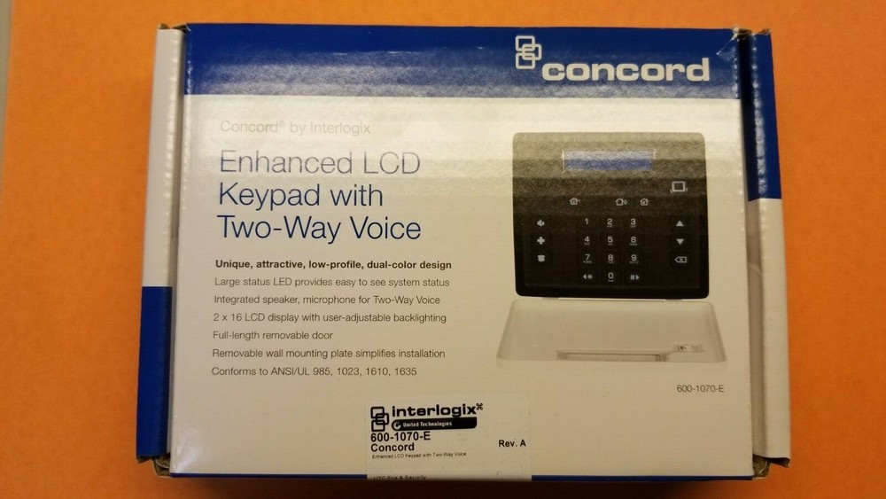 Interlogix GE Security Concord 600-1070-E Enhanced LCD Keypad w/ Two-Way Voice