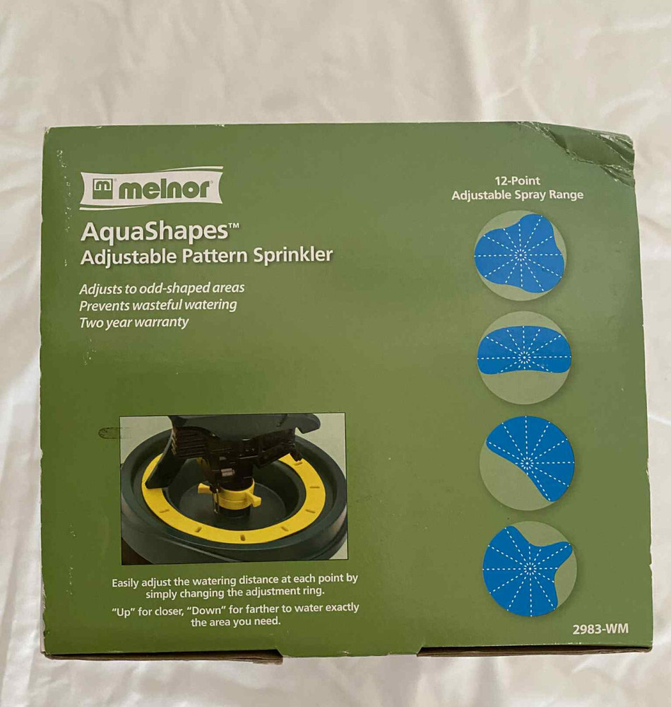 Melnor Aquashapes Adjustable Pattern Sprinkler 12-Point 2983 Max 85 FT COVERAGE