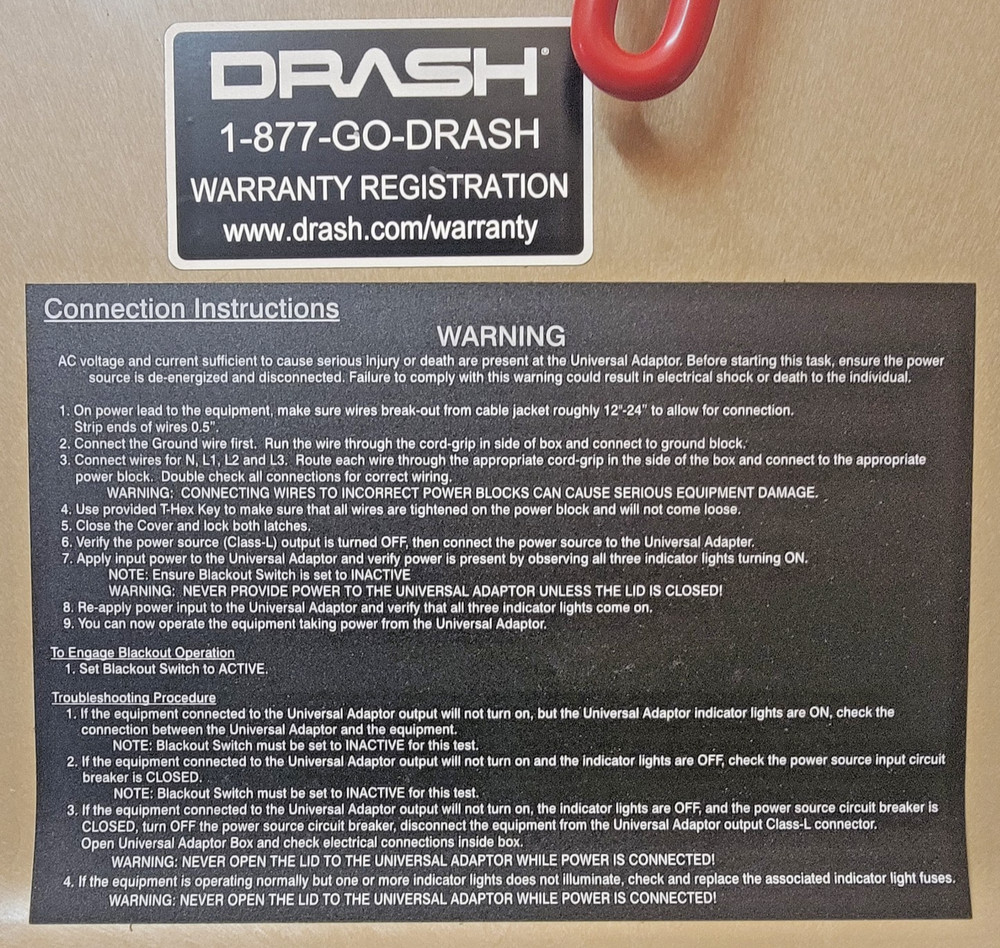 3 Phase Power Distribution Unit 50A Generator Distrob Box PDU Pelican Case DRASH