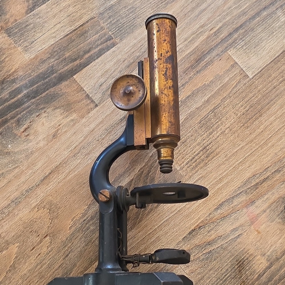 Antique Brass Microscope Multiple Objective Lenses Pre-1930 Original