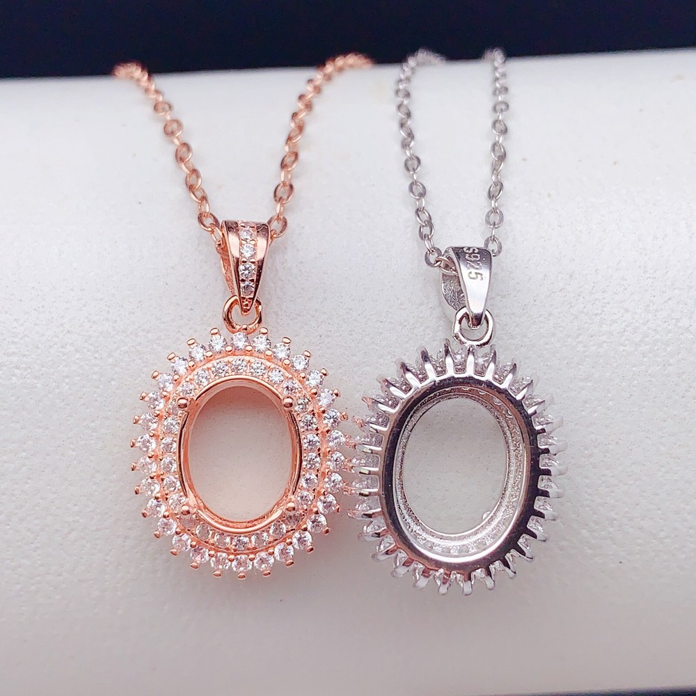 Silver 925 pendant empty setting, DIY blank setting YD102