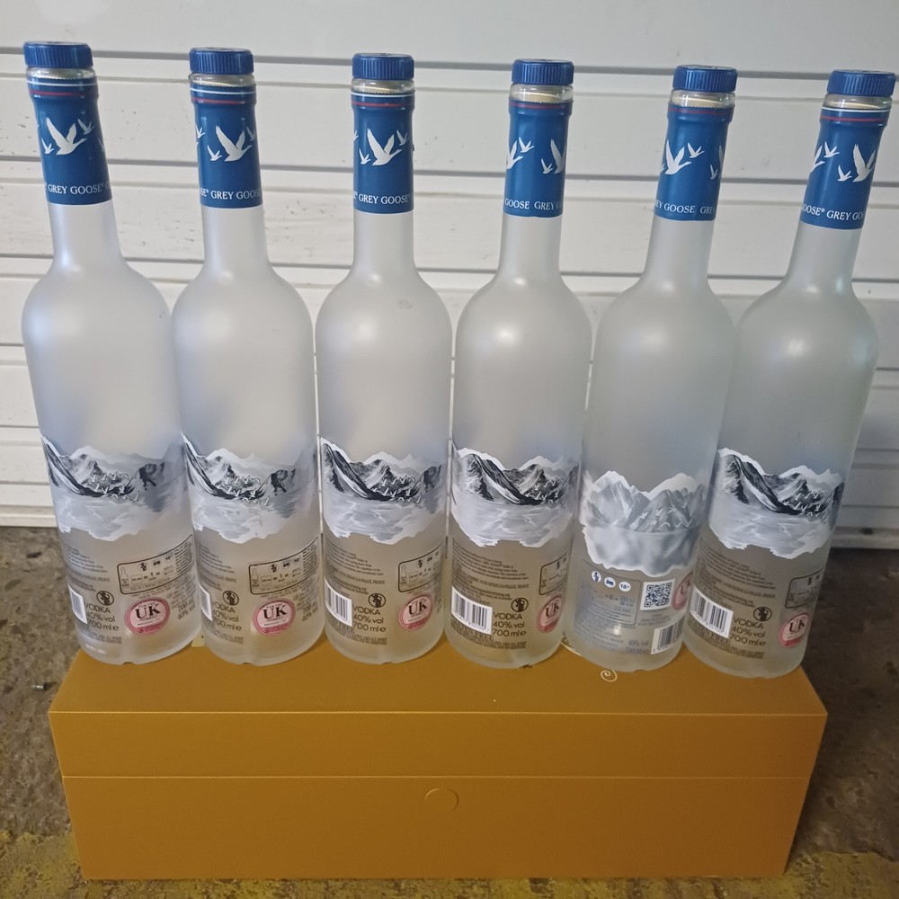 6 x Grey Goose Empty Bottles, 750ml
