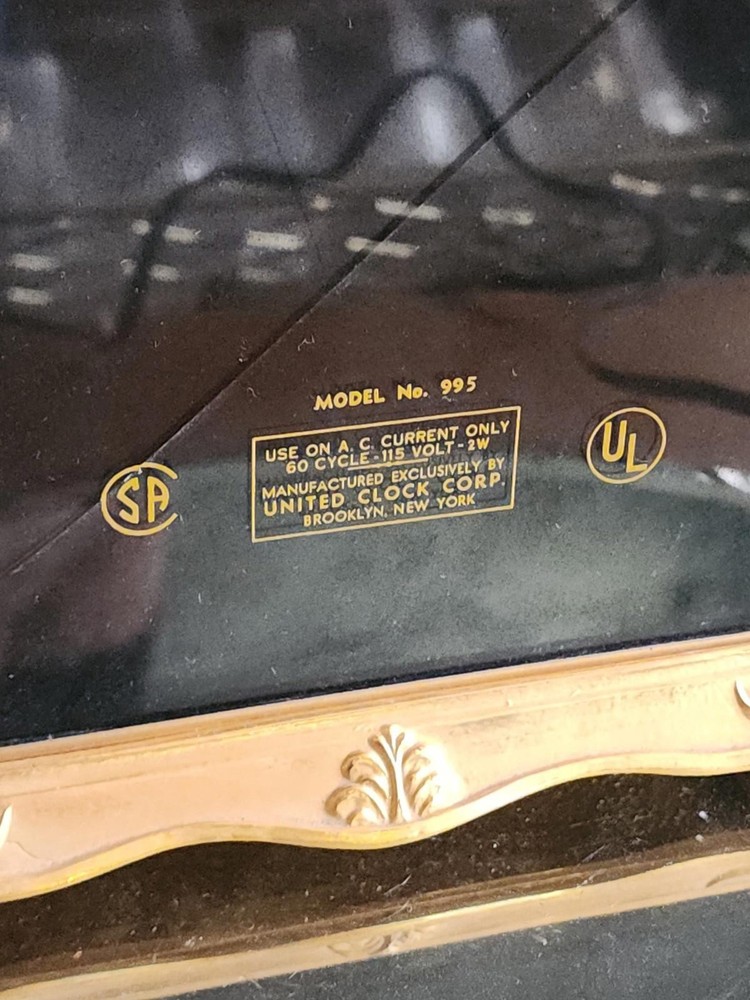 Vintage Brass Clock- United CLock Corp Model 995