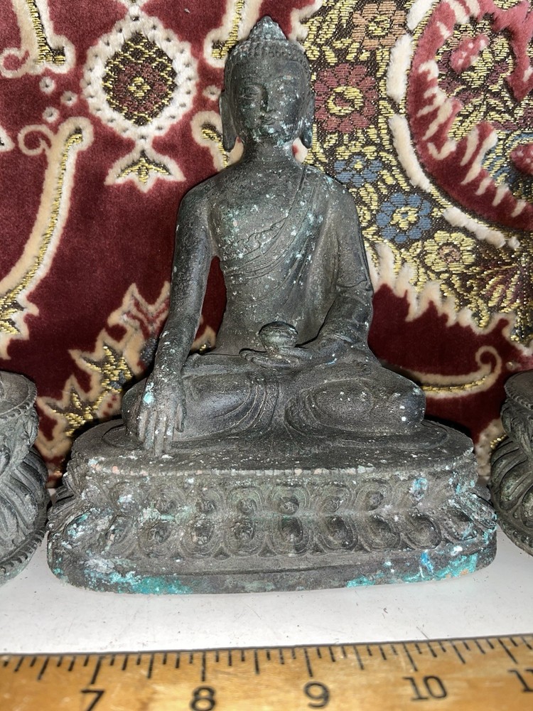 3 Vintage Bronze Buddhas