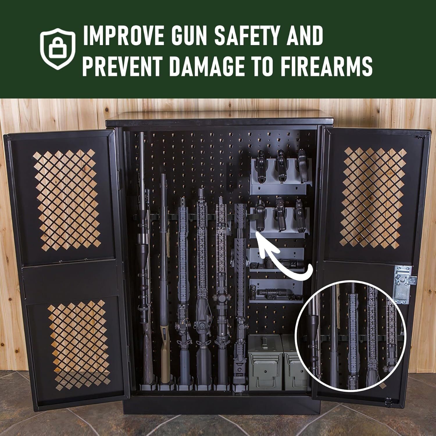 Magnetic Rifle Rack, Rubber Gun Rack for Gun Storage, Gun Holder in Gun Cabinet