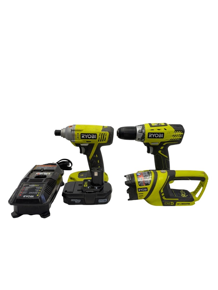 Ryobi ONE+ 18V Cordless Combo Kit 1/2" Drill /Impact Driver/LED Work Light