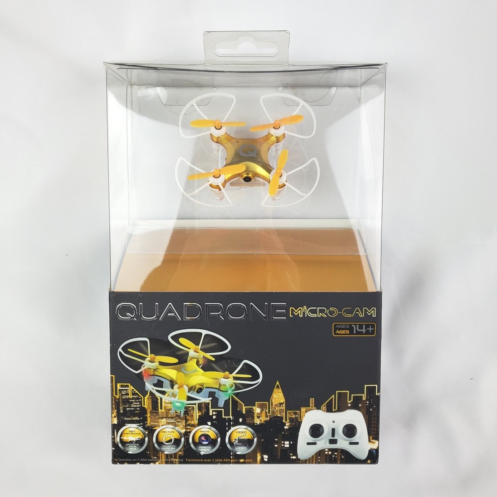 Quadrone Micro Cam Pocket Drone With Video Photo 75ft Range Controller 6 axis