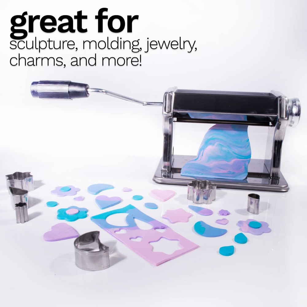 Smart Metal Clay Machine - Clay Roller Machine with 9 Thickness Options - Pol...