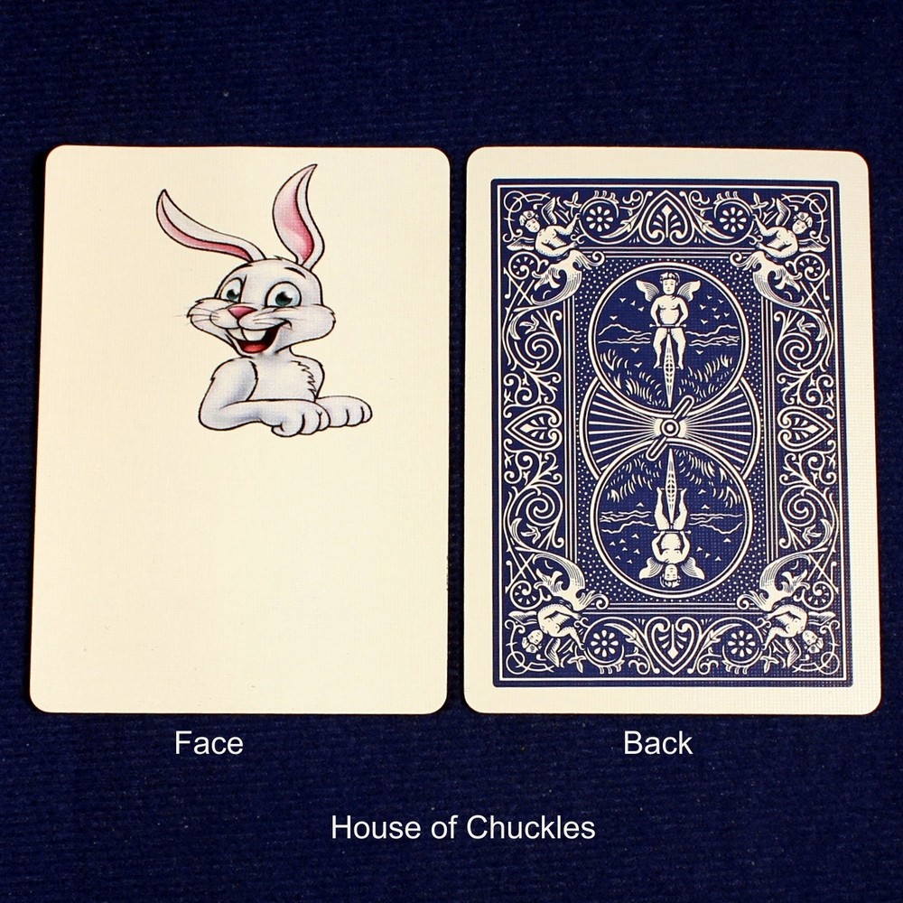 Rabbit, Bicycle Printed Gaff Card, Blue