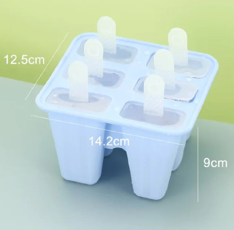 1pc 6-Cavity Silicone Popsicle Mold BPA Free Easy Release Ice Pop Tray - NEW