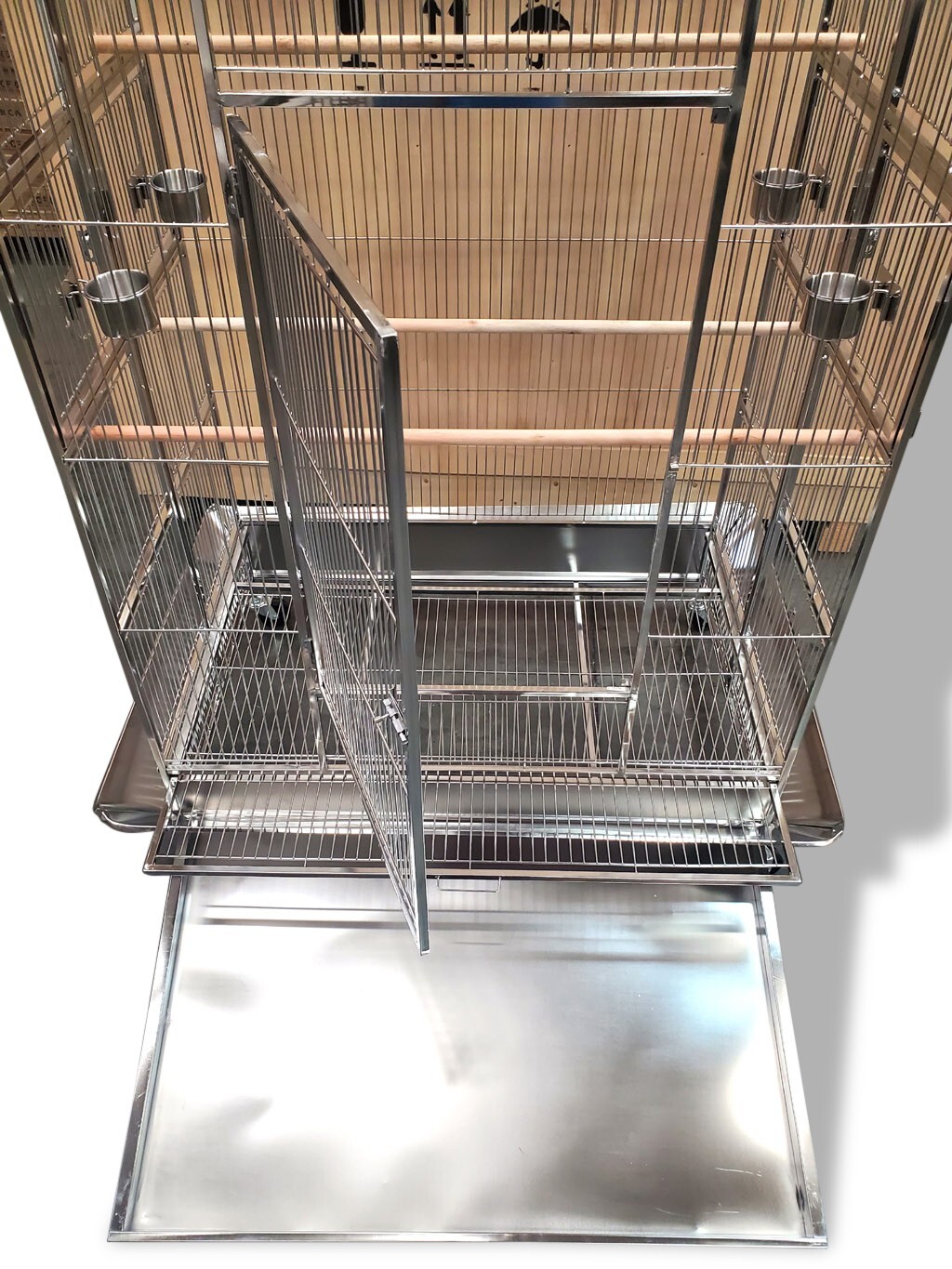 Large Indoor / Outdoor 50" x 36" x 76" Stainless Steel Bird / Amazon Parrot Cage