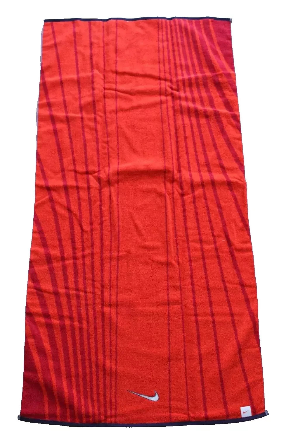 Nike Striped Jacquard Towels 2 Pack Large Midnight Navy & Gym Red