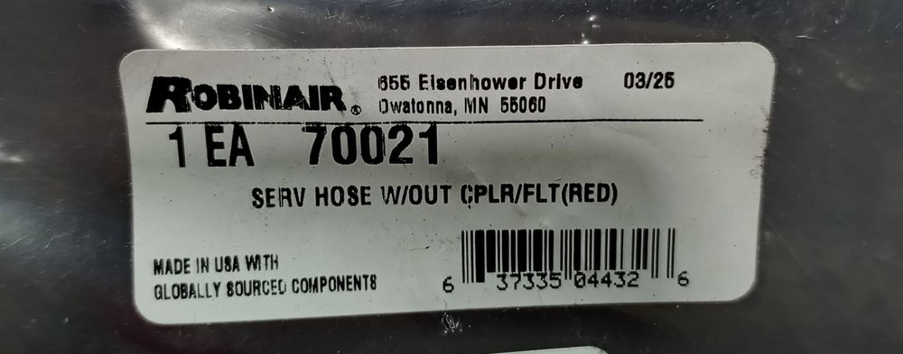 Robinair 70021 Hose Red