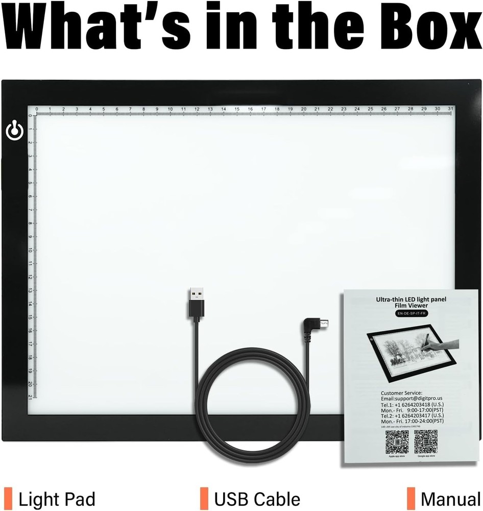 A4 Light Box for Tracing – Ultra-Thin LED Light Table with Adjustable Brightn...