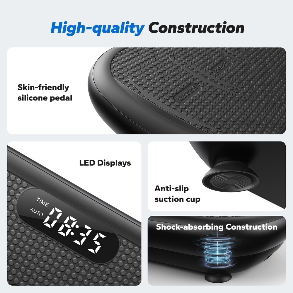 MERACH Vibration Plate Exercise Machine, 440 Lbs Black