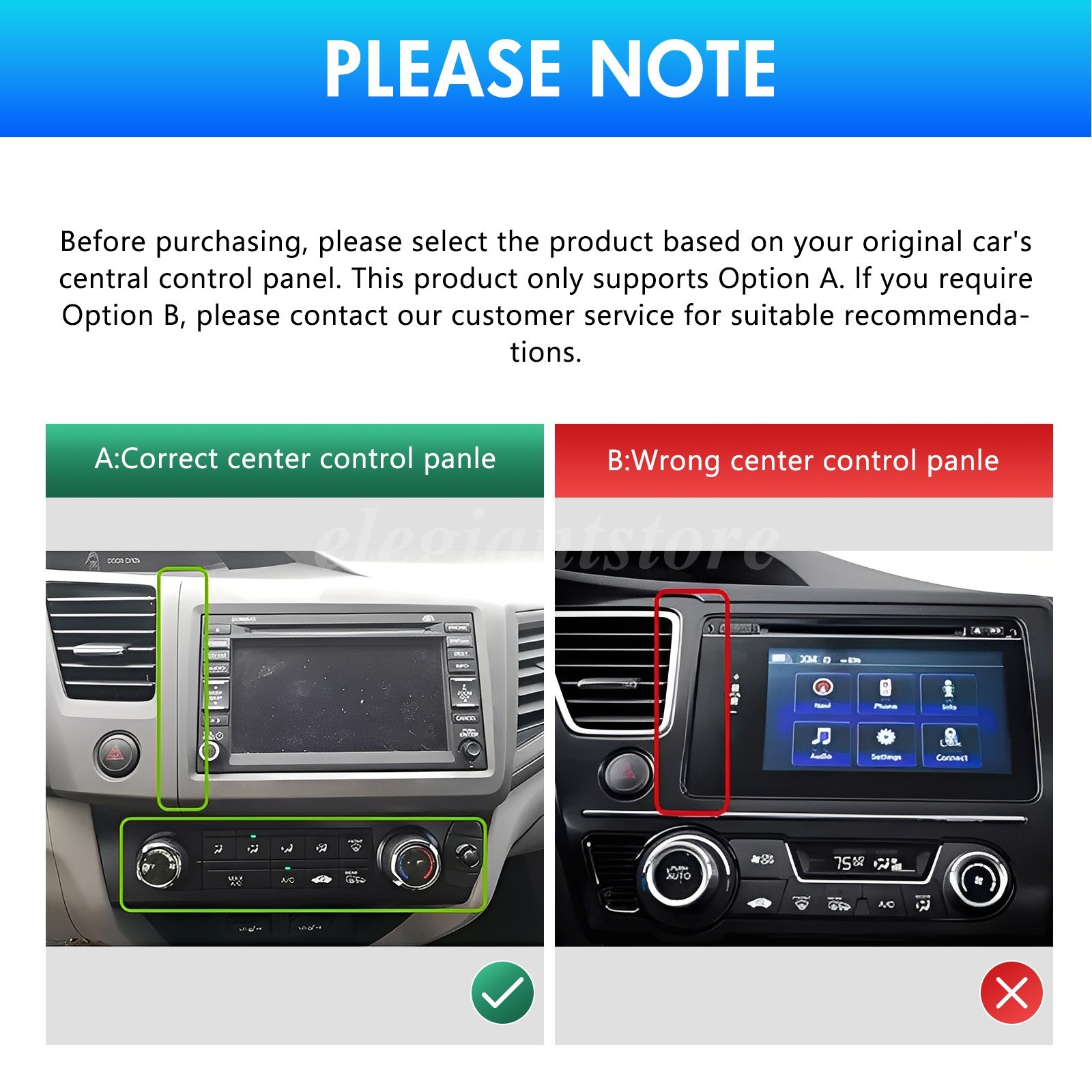 Apple Carplay For 2012-2015 Honda Civic Car Stereo Radio Android GPS Navi