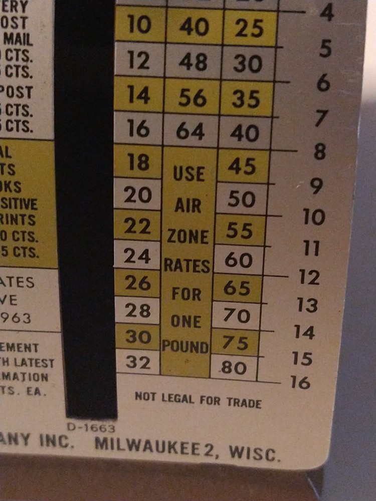 1963 B-T Company. MITE Postal Scale D-1663