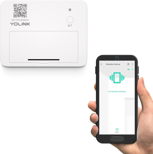 YoLink LoRa Smart Vibration Sensor & Hub Starter Kit: & Shock,... white
