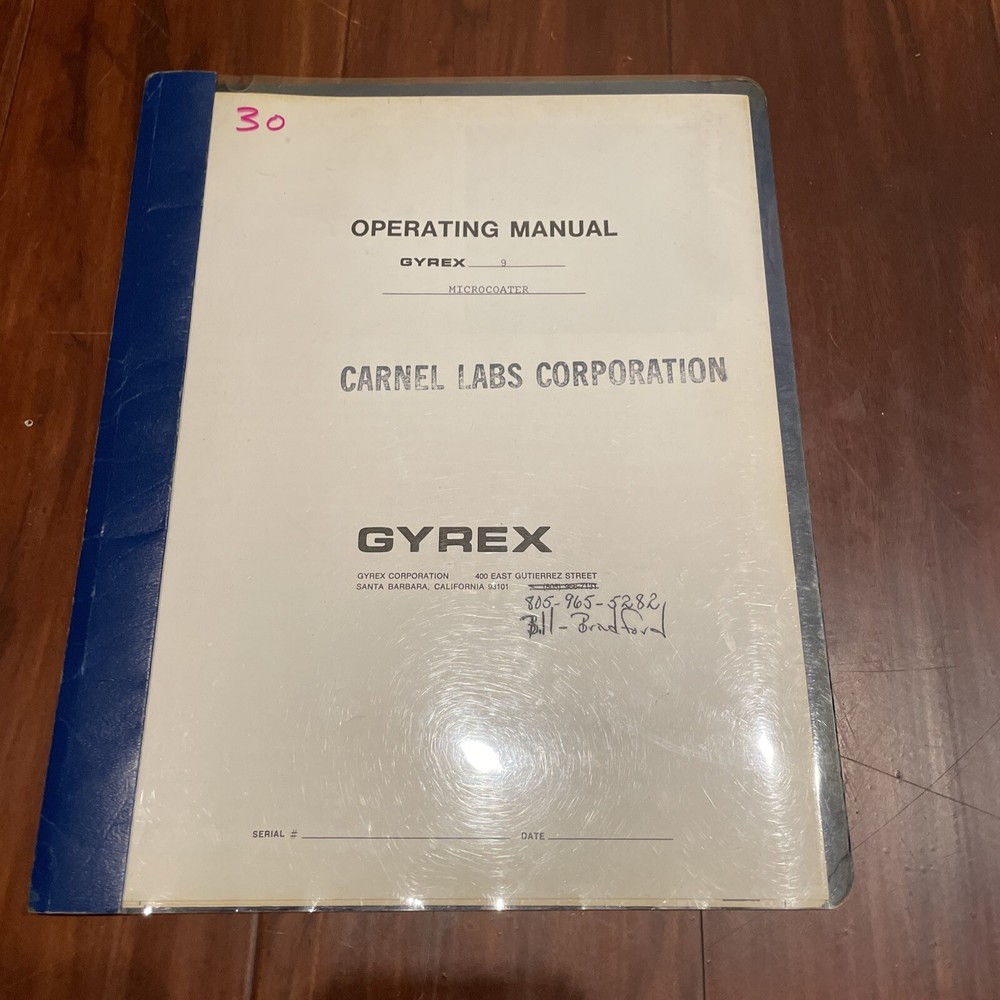 Gyrex 9 Microcoater Operating Manual