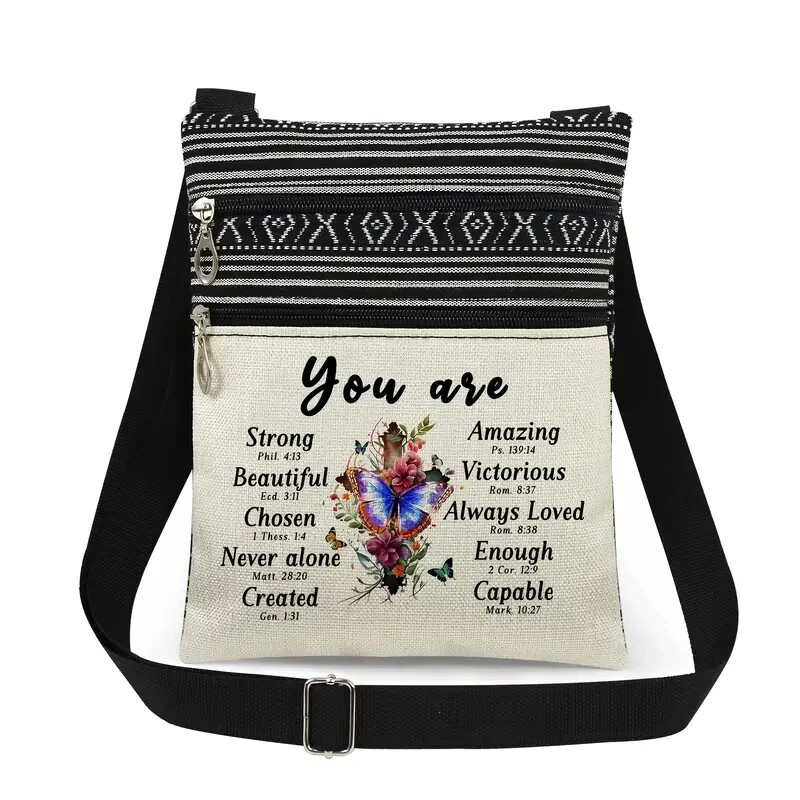 Bag Shoulder lightweight Bible Scripture Bag Adjustable Strap "FREE cardholder"