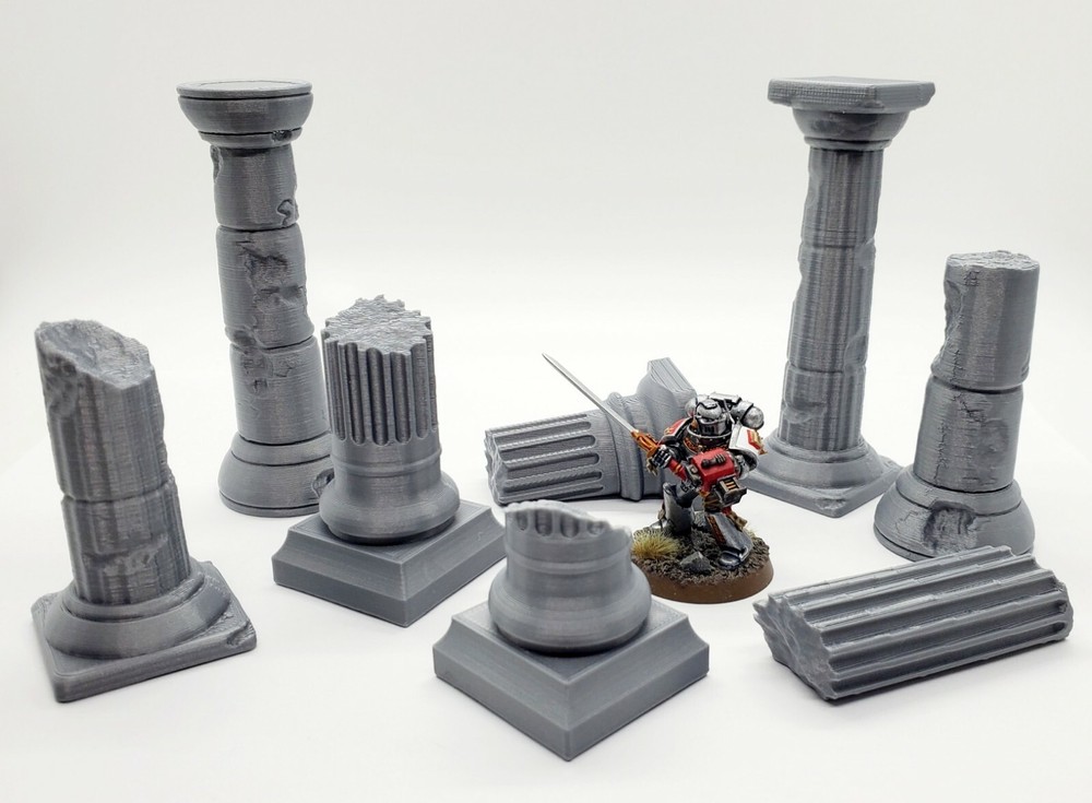 3d Printed Destroyed Columns/Pillars Terrain for Tabletop Gaming