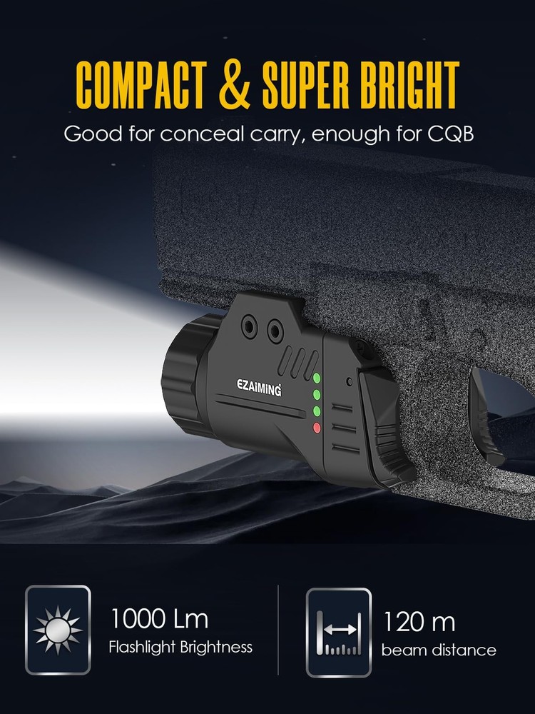 EZAIMING Weapon Light 1000 Lumen Compact Pistol Flashlight only