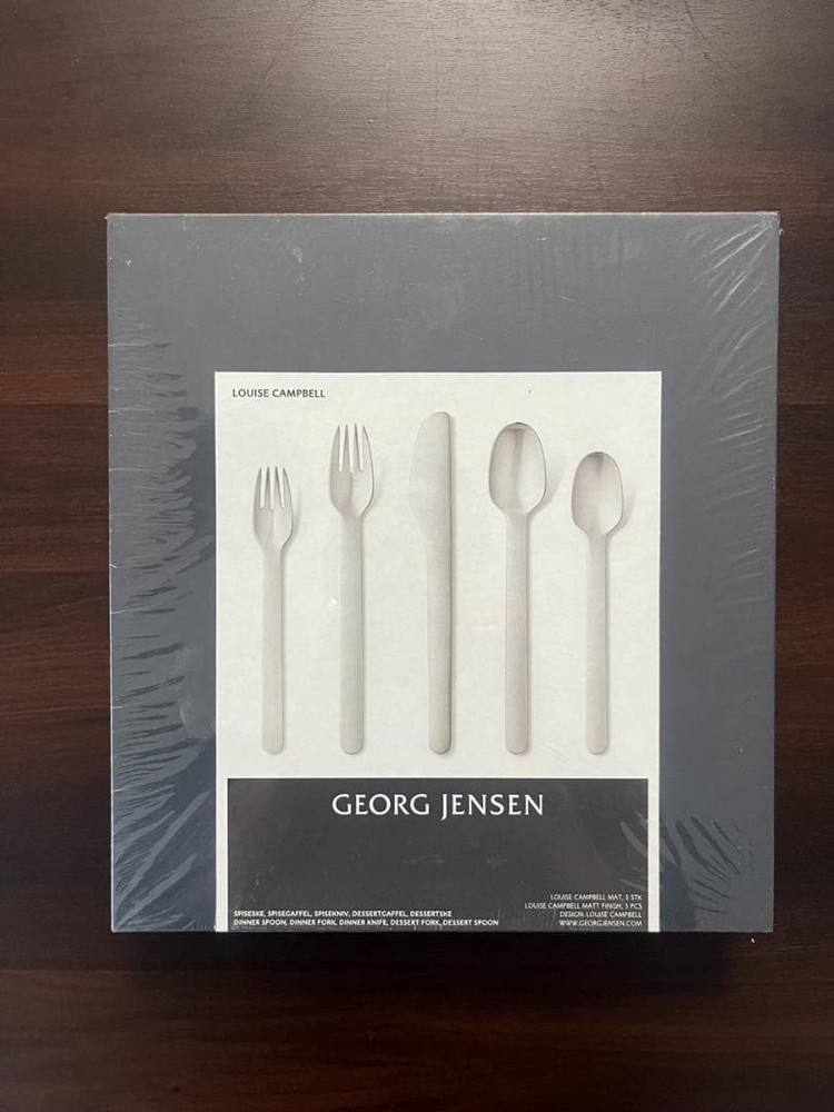 GEORG JENSEN Fork, Spoon, Knife Set (5-Piece) NEW