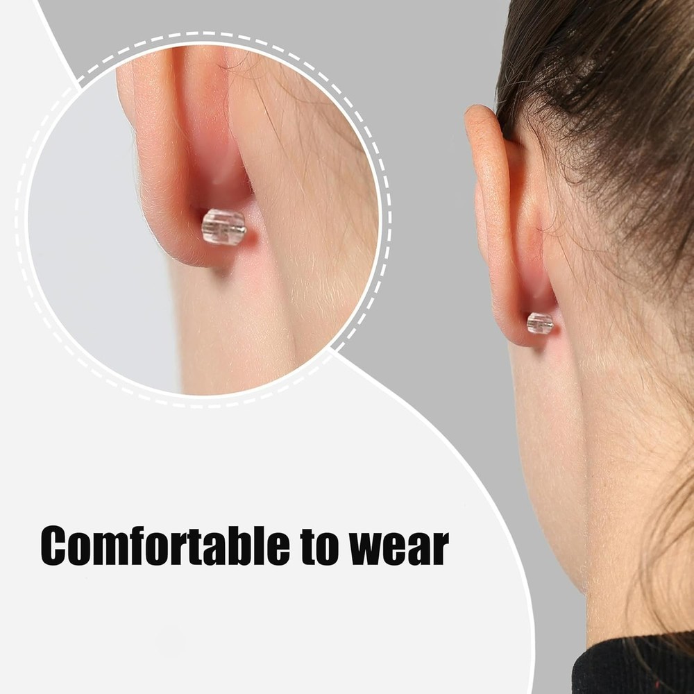 Silicone Earring Backs, 200 Pcs Soft Clear Hypoallergenic Replacement Stopper...
