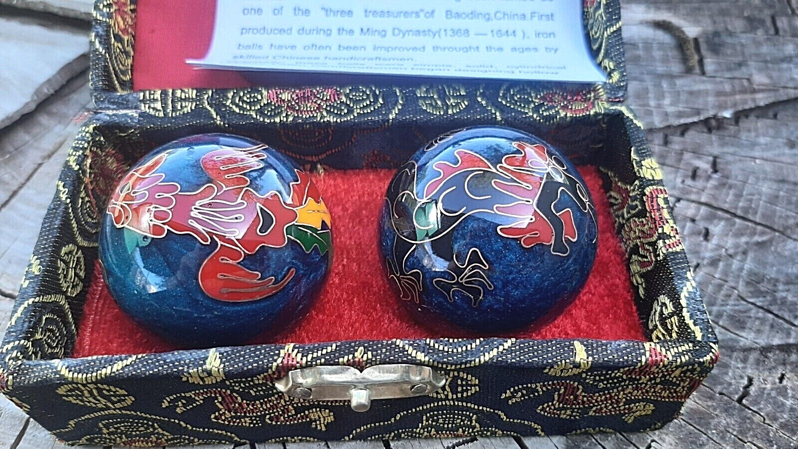 Chinese Healthy Therapy Chrome 2 balls Set /40mm/Dragon&Phoenix/Exercise 