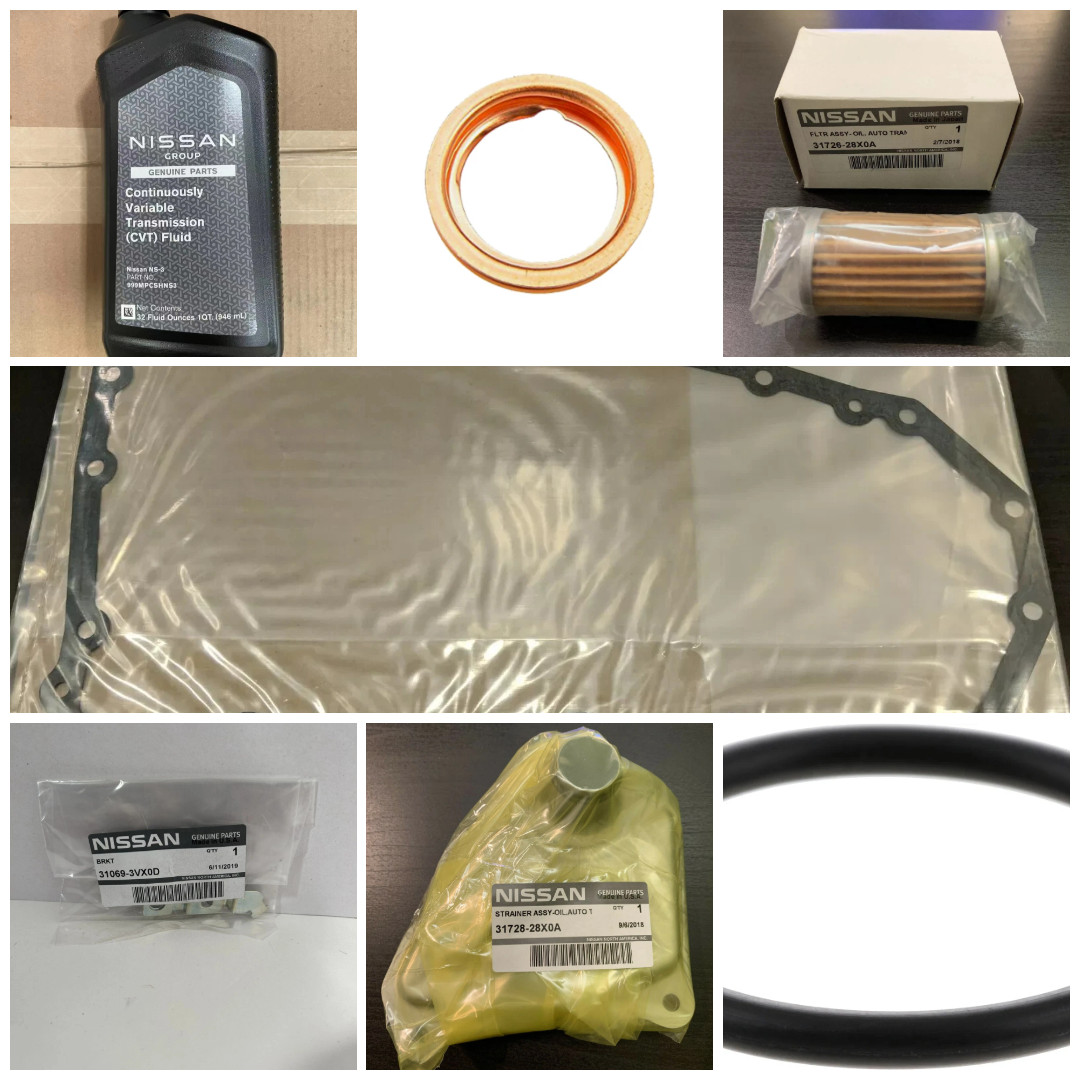 RE0F10D/JF016E GENUINE Nissan Parts and NS-3 CVT Fluid 5-Quart Bundle Kit